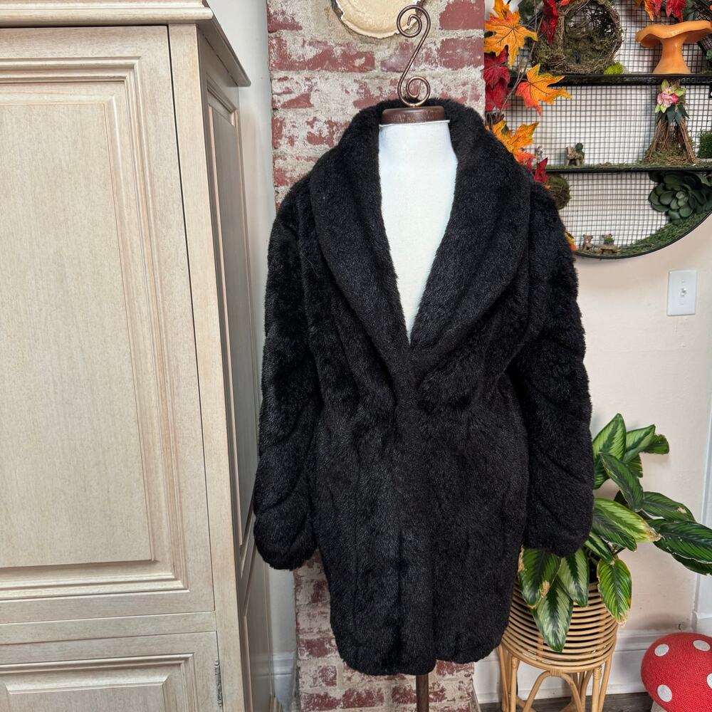 Vintage 80s Faux Fur Coat